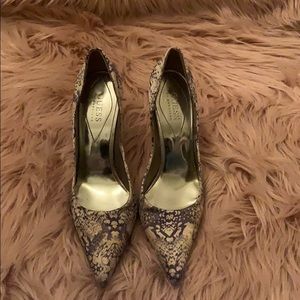 Pointy mutli color silk heels